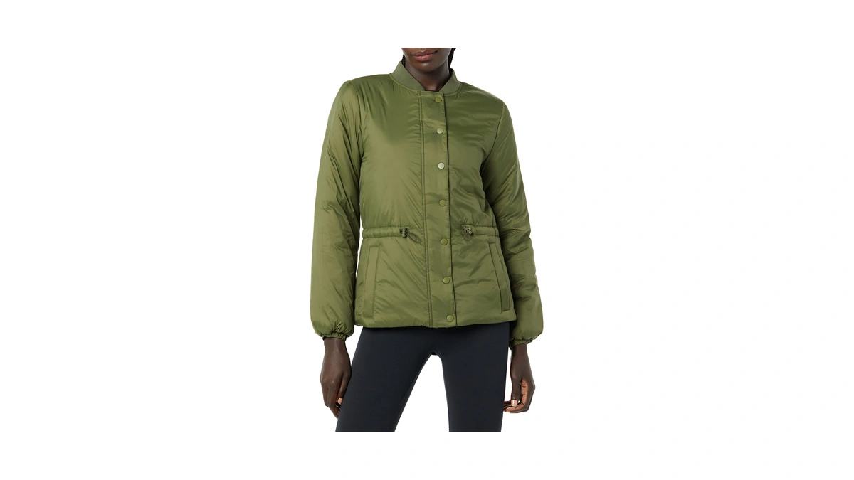 Amazon Essentials Women's Waist Padded Insulated Bomber Jacket, Fall Fashion,
