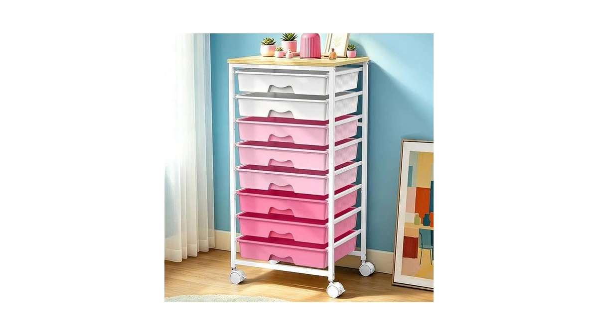 Sunally Rolling Storage Utility Cart With 8 Drawers, Storage Drawer
