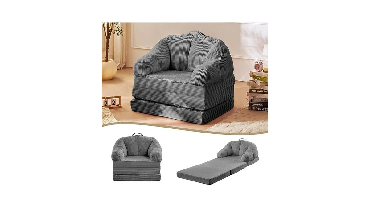 Wanan 3-in-1 Folding Sofa Bed, Convertible Boneless Chair To Floor