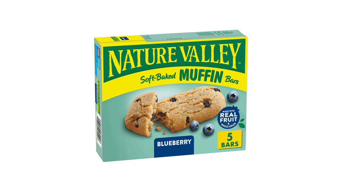 Nature Valley Soft-baked Muffin Bars, Blueberry, Snack Bars, 5 Bars,