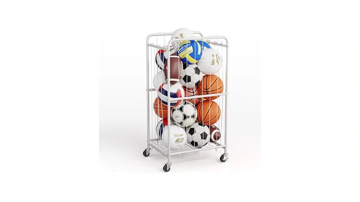 Olldide 210l 43-inch Large Ball Storage Basket With Wheels, Rolling