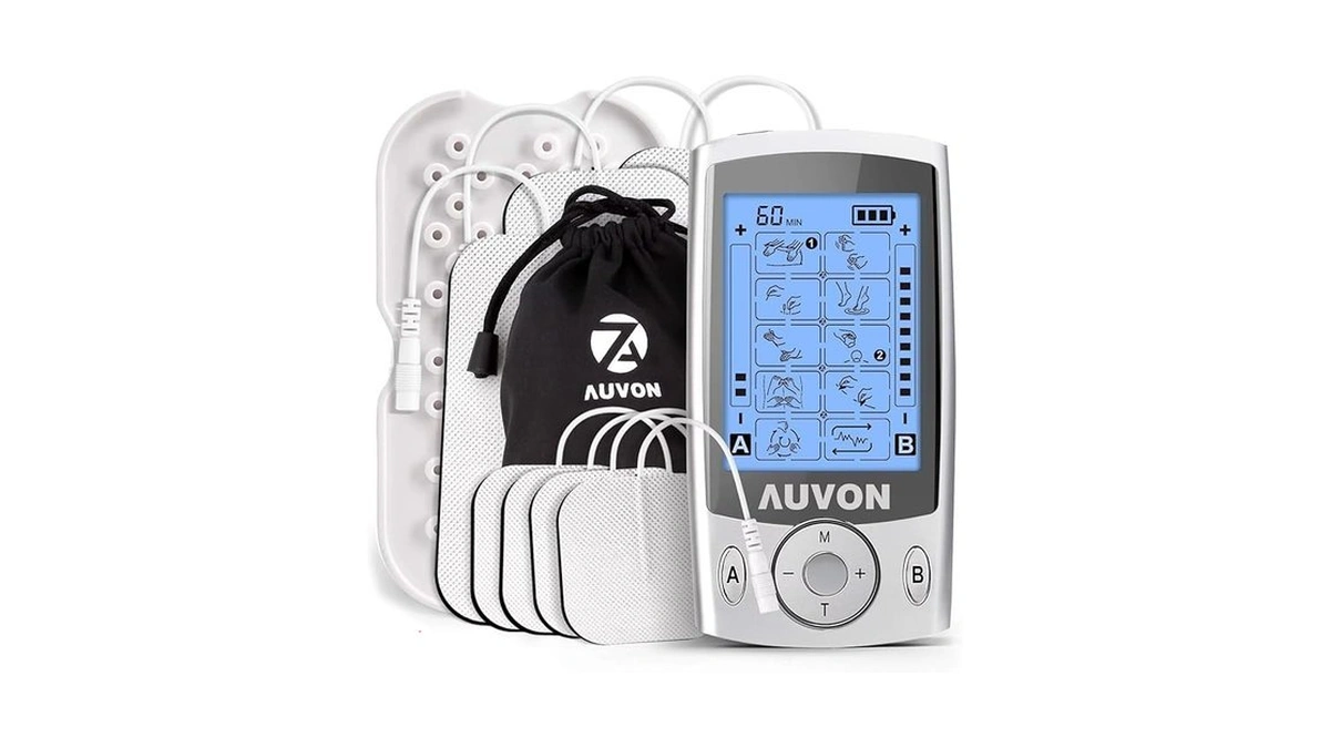 Auvon Dual Channel Tens Unit Muscle Stimulator Machine With 20