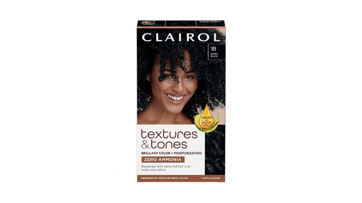 Clairol Textures & Tones Permanent Hair Dye, 1b Silken Black