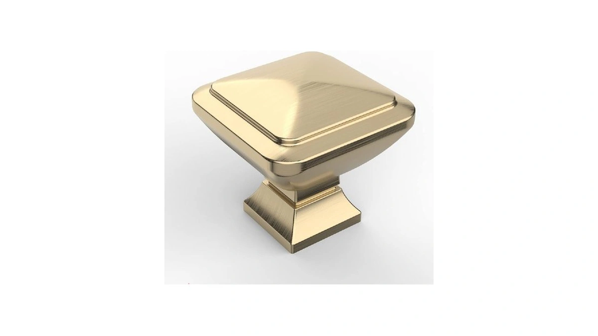Asidrama 10 Pack 1-1/4 Inch Brushed Brass Kitchen Cabinet Knobs