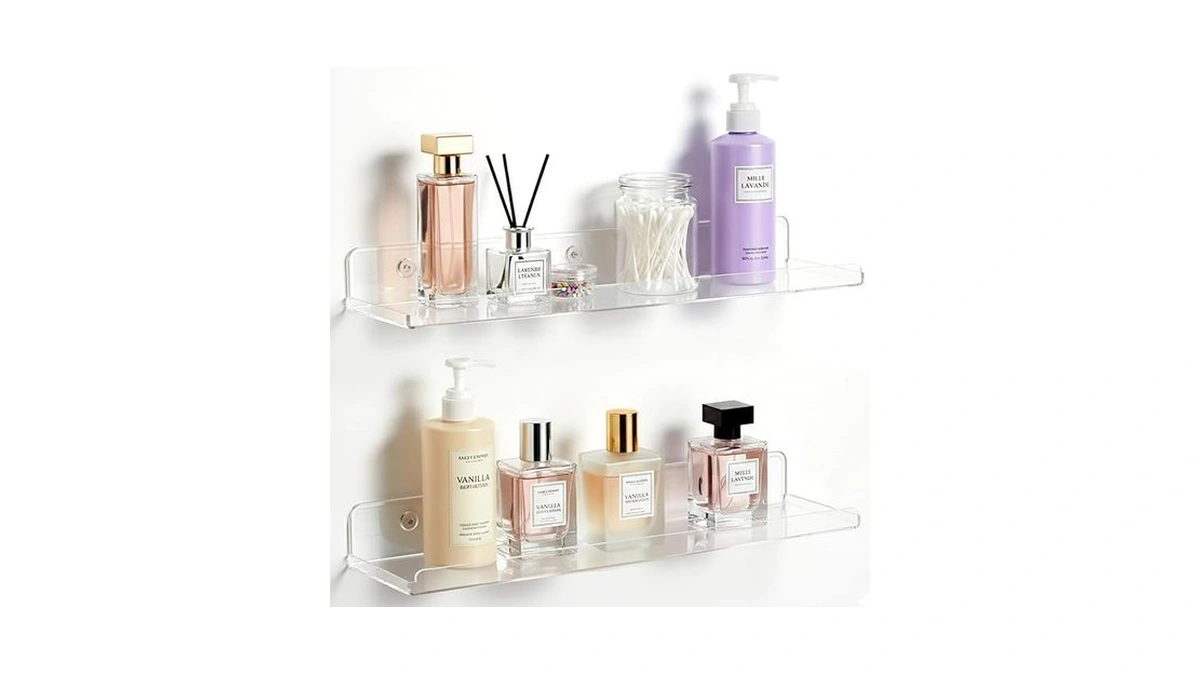 Lifewit Floating Shelves For Bathroom, Acrylic Display Shelf Wall Mounted