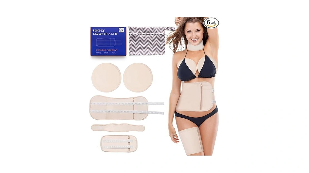 Poyday Castor Oil Pack Wrap: 6pcs Cotton Castor Oil Wrap