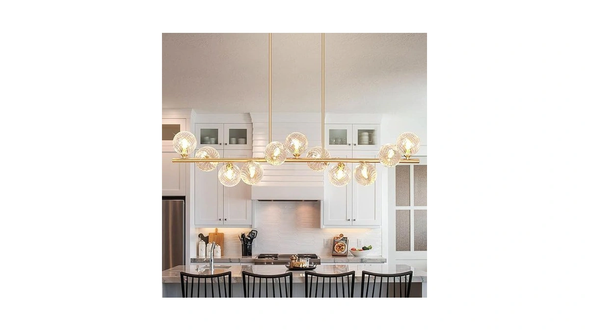 Dining Room Chandelier 51" Gold Sputnik Chandelier Linear Chandeliers For
