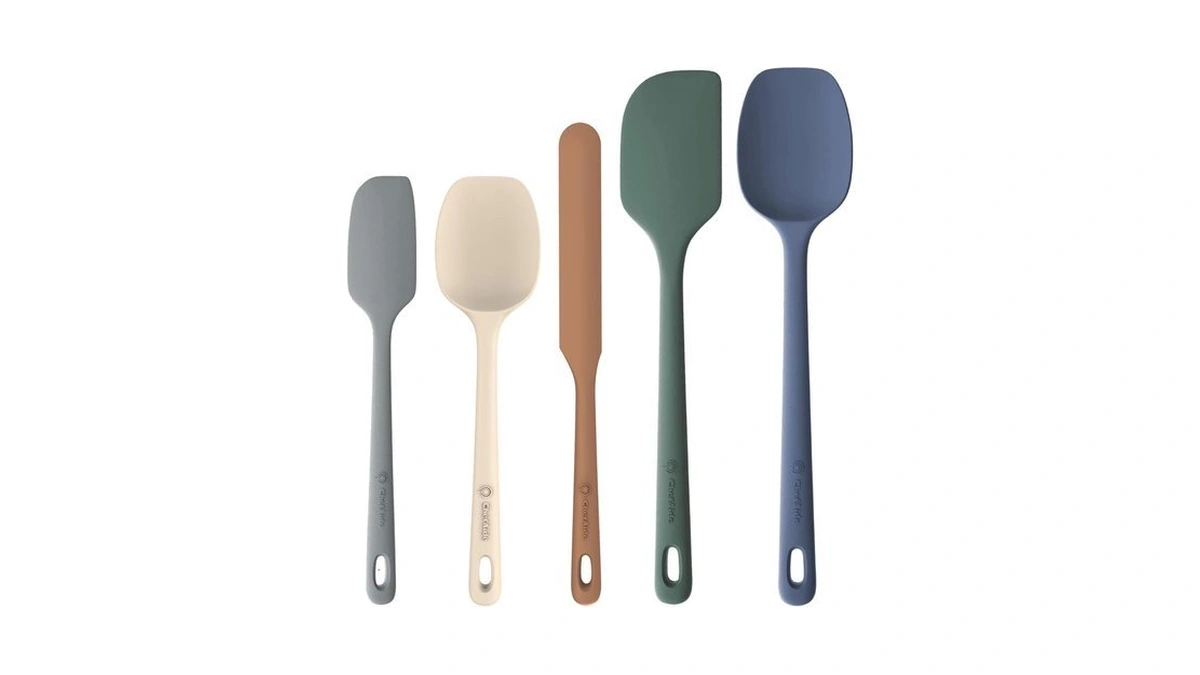Chefaide 5 Pieces Silicone Spatula Set, Food Grade Rubber Spatula,