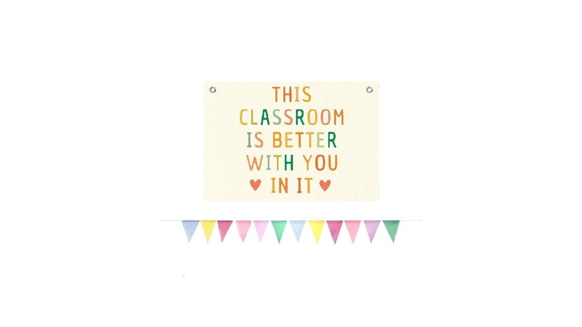 Boqtmk Boho Classroom Decor For Teacher, Welcome Sign Wall Banner,