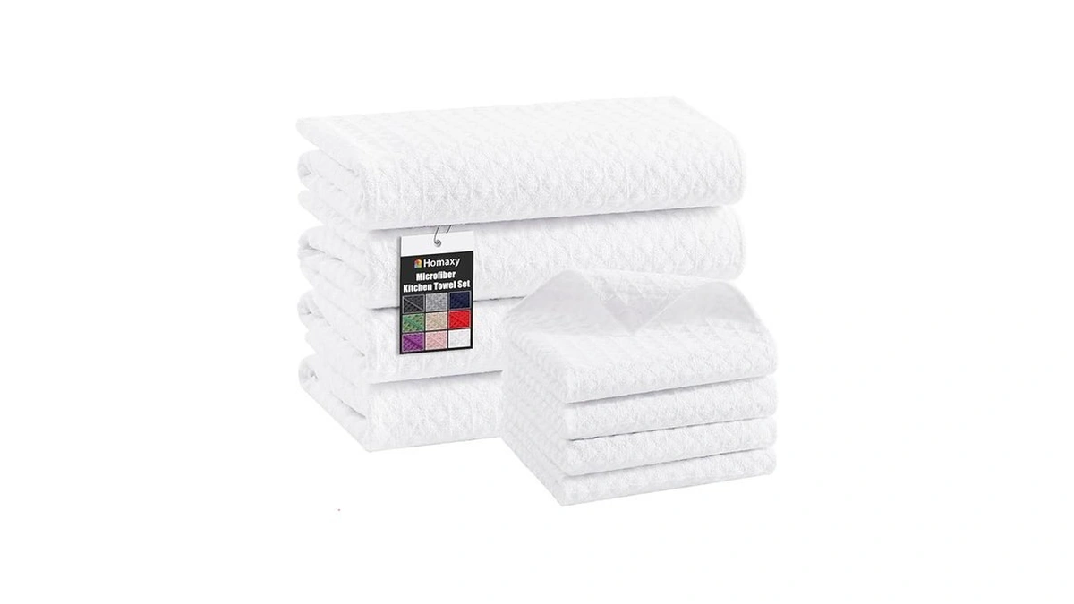 Homaxy Microfiber Waffle Weave Kitchen Towels Set, 16 X 28