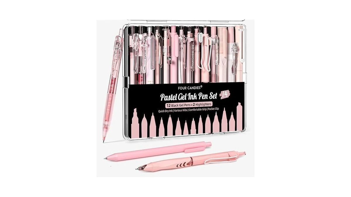 Four Candies Writing Ink Pens With Black & Pink Ink
