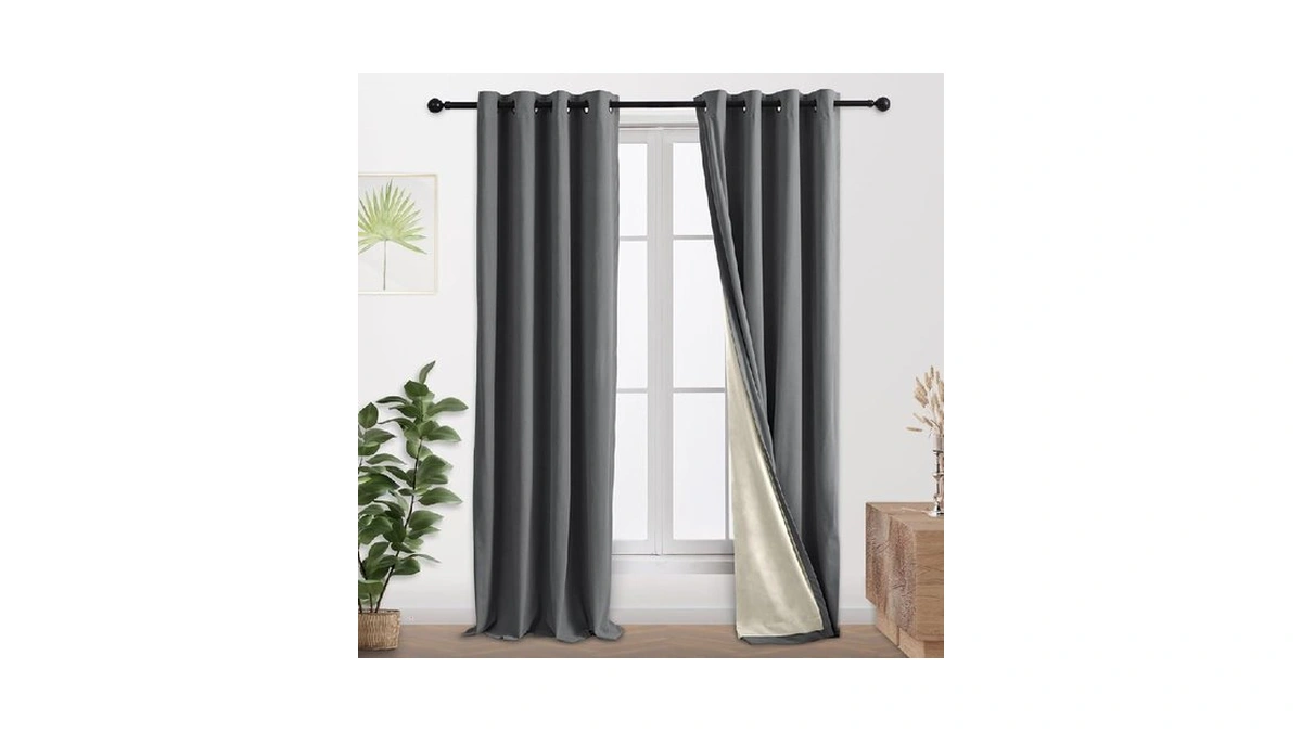 Jsfly 100% Full Blackout Velvet Curtains With Liner 108 Inch