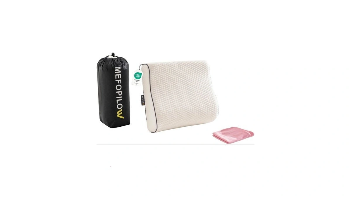 Mefopilo Memory Foam Travel Pillow With Washable Cover & Carry