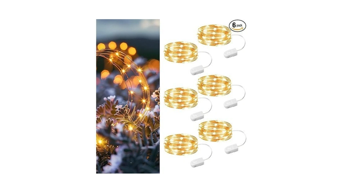 Hxweiye 6 Pack Fairy Lights Battery Operated, 7ft 20led Mini
