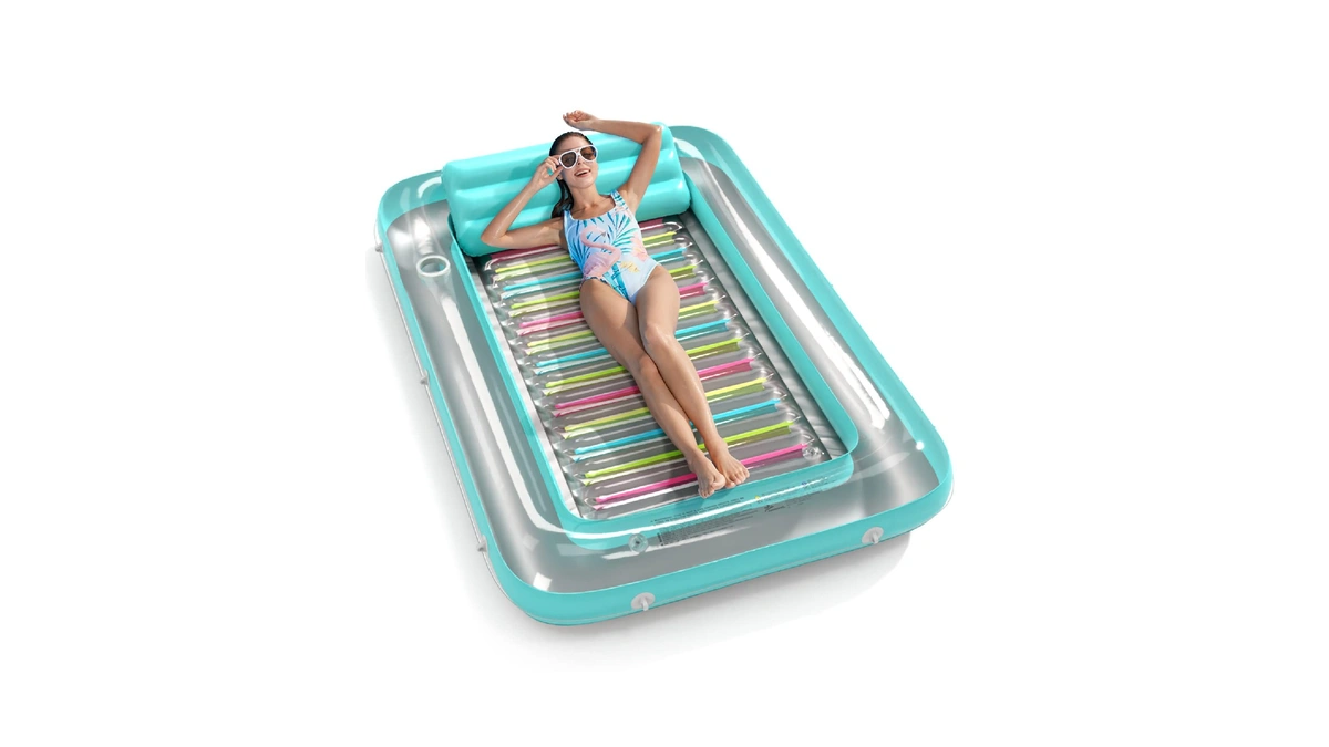 Jasonwell 4 In 1 Inflatable Tanning Pool Lounger Float -