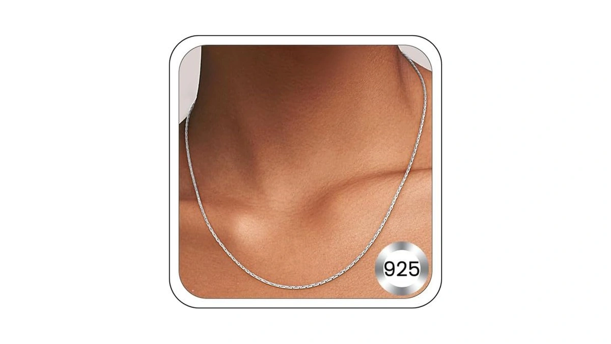 Gemaze 925 Sterling Silver Snake Chain Necklace For Women, 18