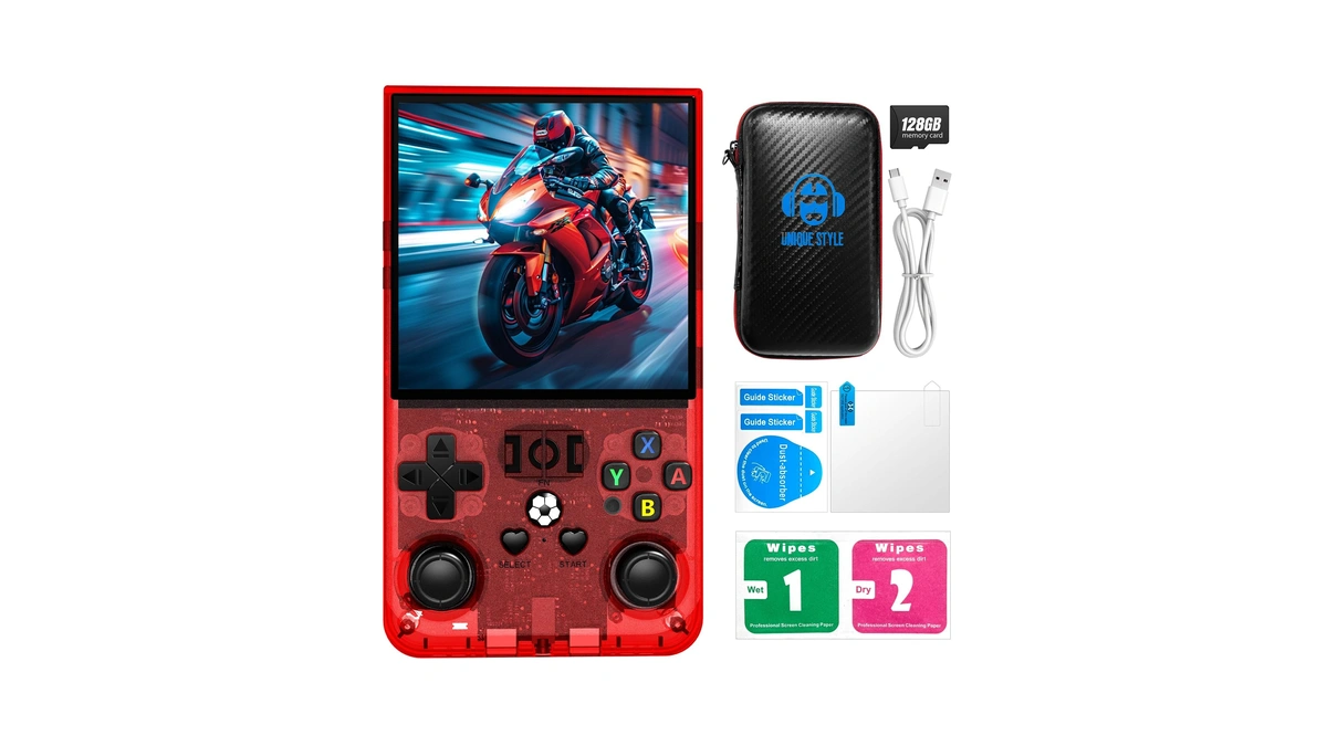 R36max Retro Handheld Game Console, 4.0-inch Ips Display, 720x720 Resolution,