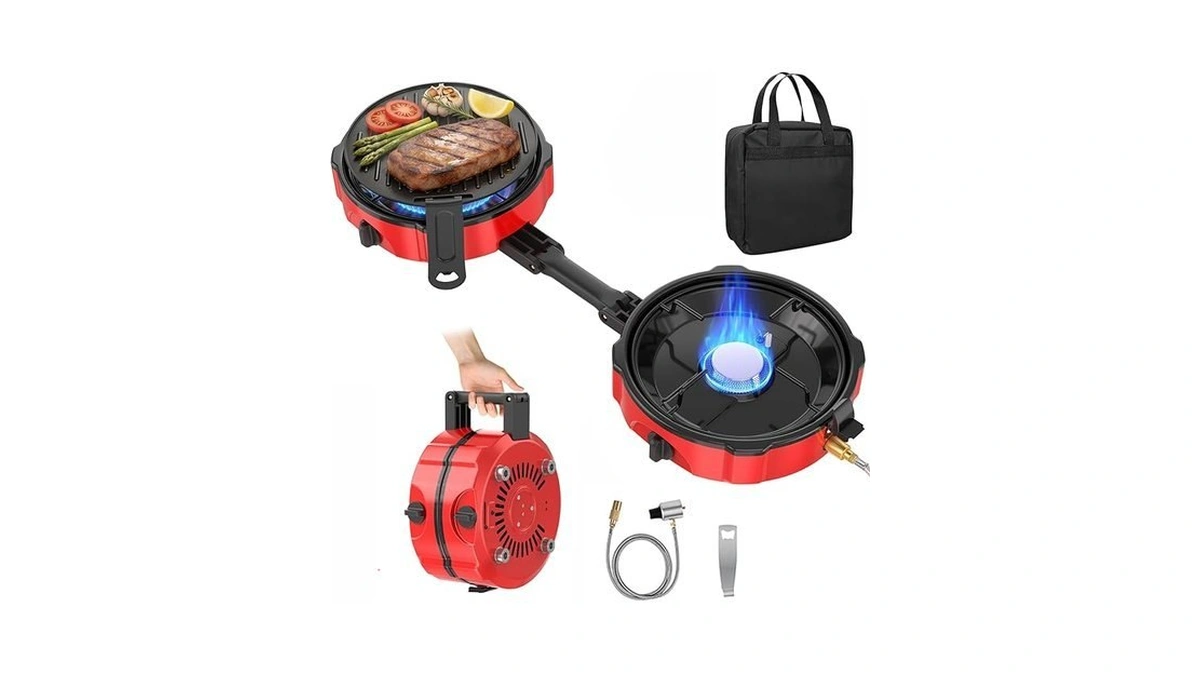 2 Burner Propane Camping Stove, 20000 Btu Foldable Portable Camp