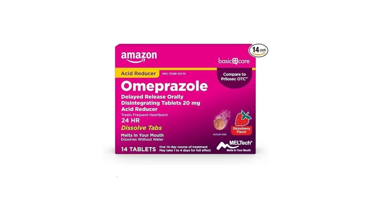 Amazon Basic Care Omeprazole Delayed Release Orally Disintegrating Tablets, 20