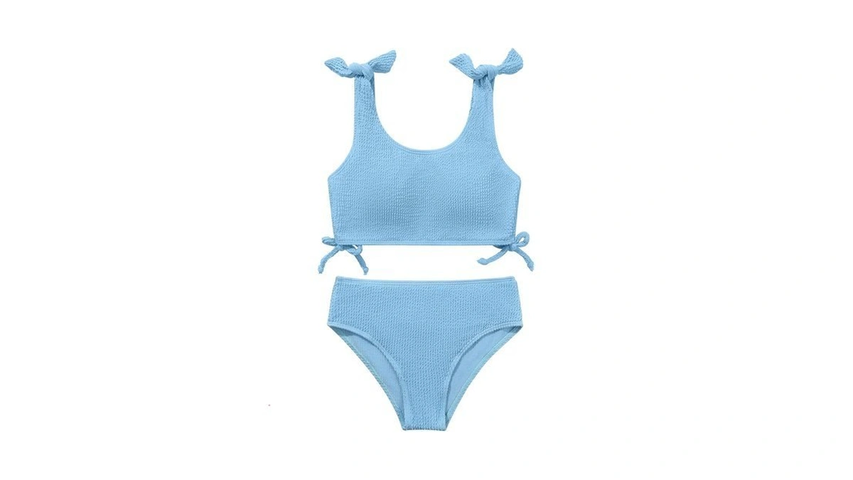 15-16 Years Teen Girls 2 Piece Summer Swimsuits,bowknot Shoulder Straps,adjustable