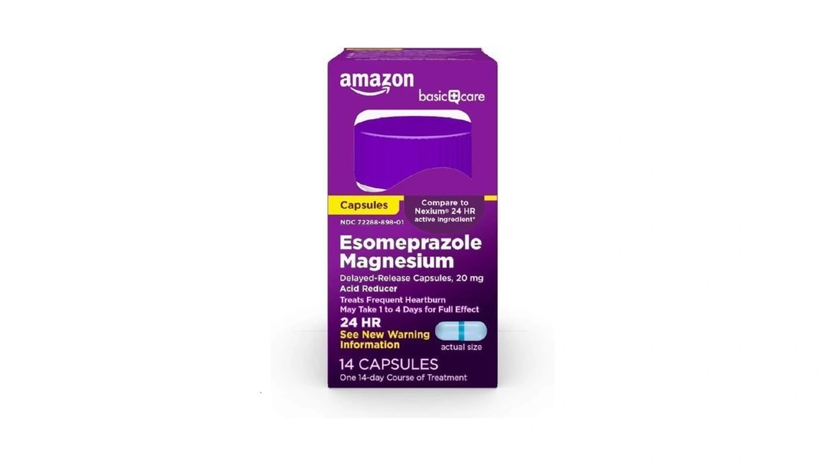 Amazon Basic Care Esomeprazole Magnesium Delayed Release Capsules- 20 Mg,