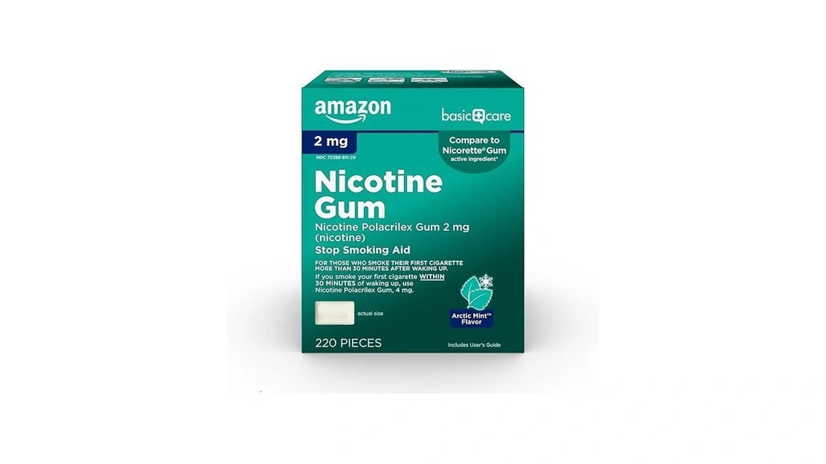 Amazon Basic Care Uncoated Nicotine Polacrilex Gum 2 Mg (nicotine),