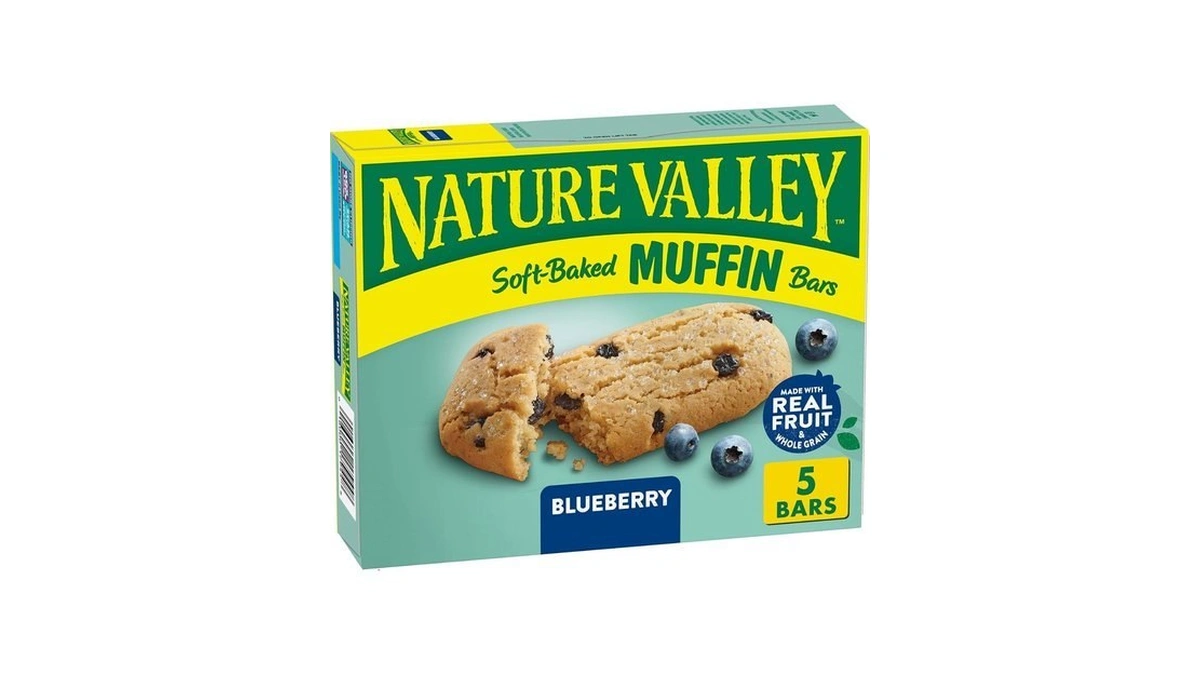 Nature Valley Soft-baked Muffin Bars, Blueberry, Snack Bars, 5 Bars,