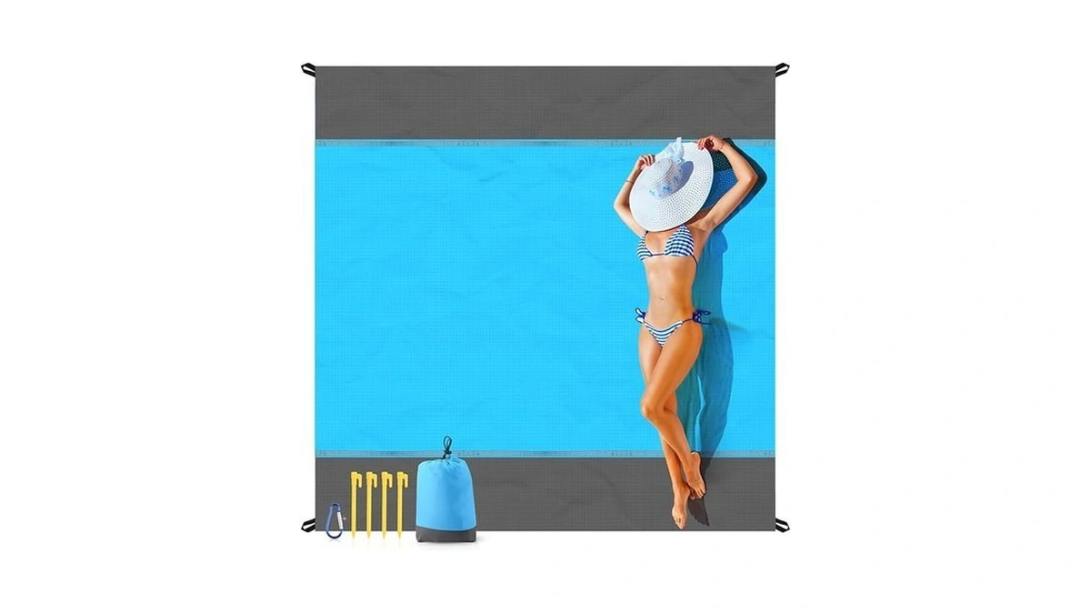 Easyfun Beach Blanket Sandproof Oversized, 79''×83'' Extra Large Beach Mat,