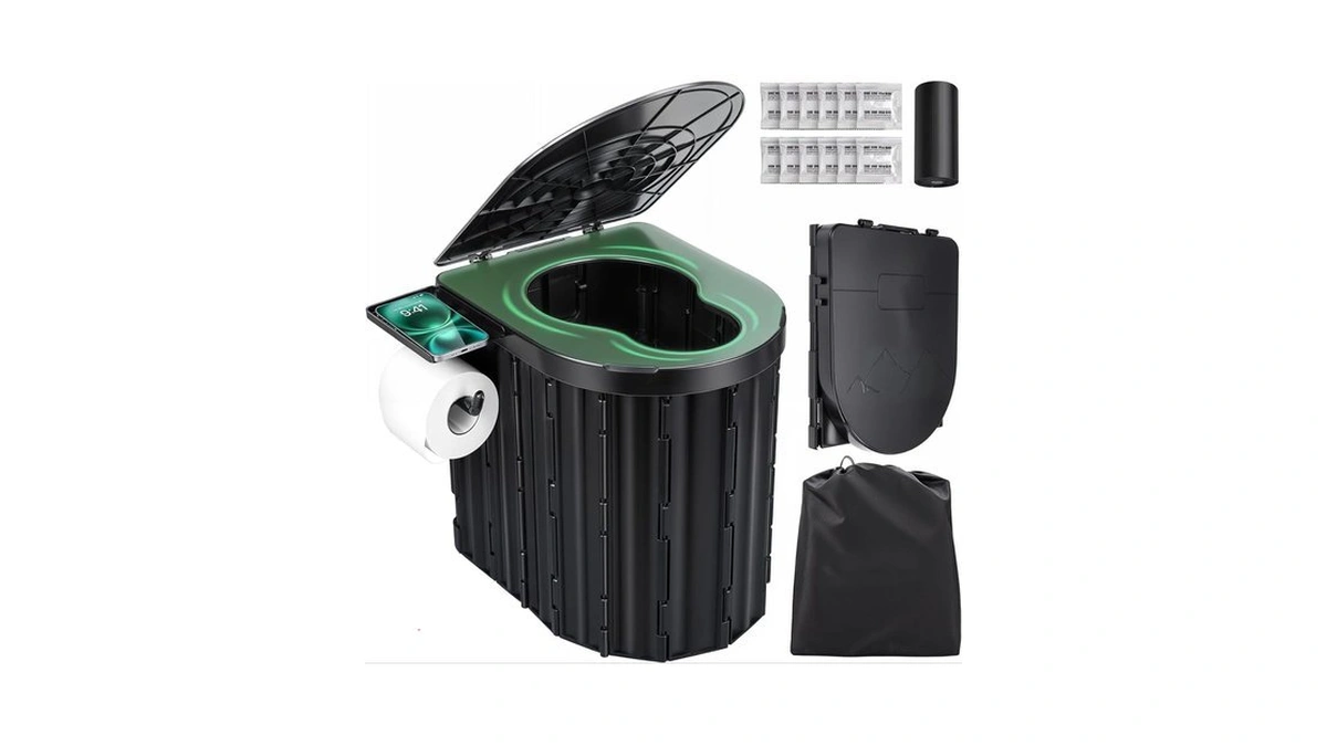 Sckee Camping Toilet, Portable Toilet For Adults, Portable Travel Folding