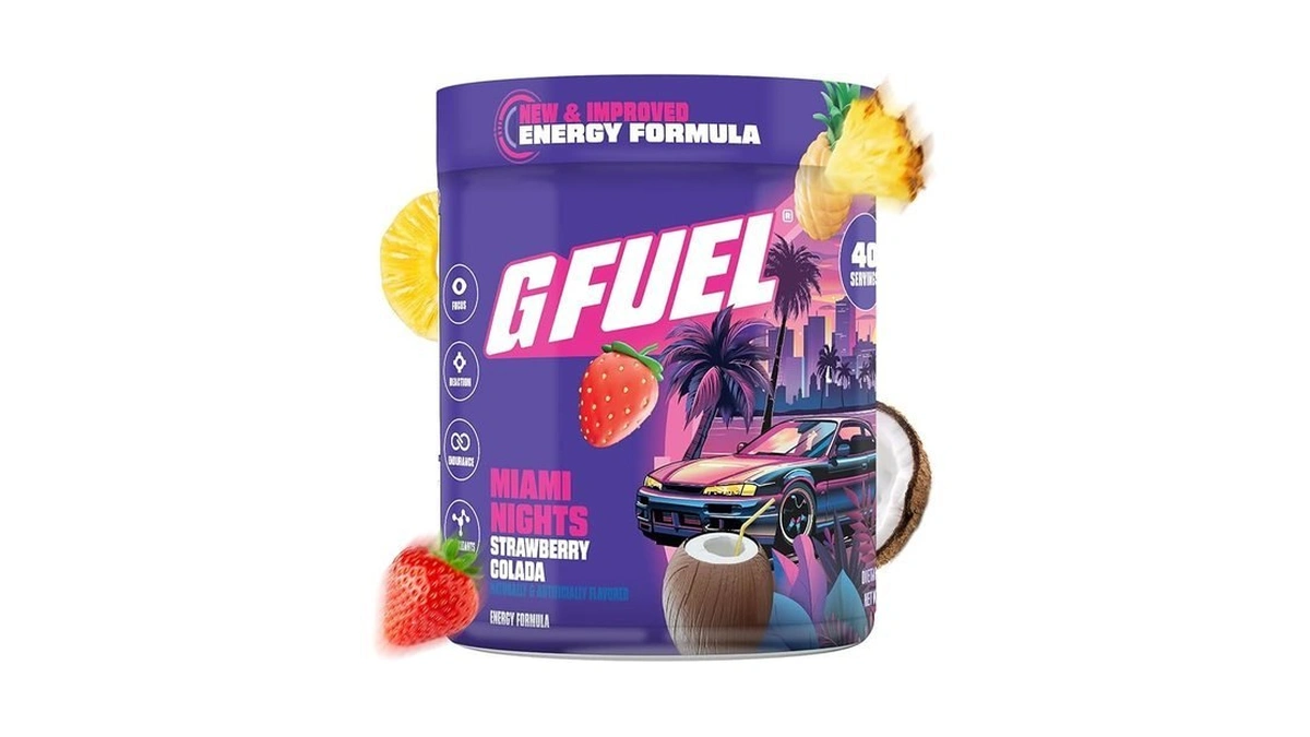 G Fuel Miami Nights 2.0 Energy Drink Powder, Pre Workout