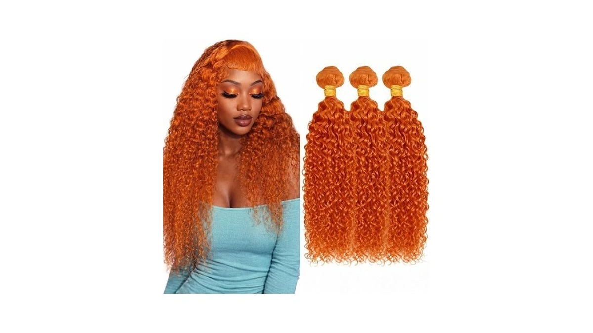 Brazilian Orange Ginger Jerry Curly Human Hair 3 Bundles Deal