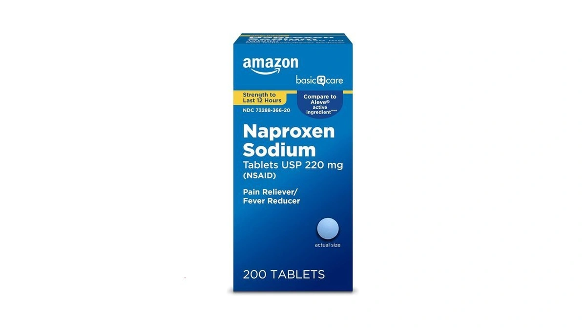 Amazon Basic Care Naproxen Sodium Tablets 220 Mg, Pain Reliever/fever