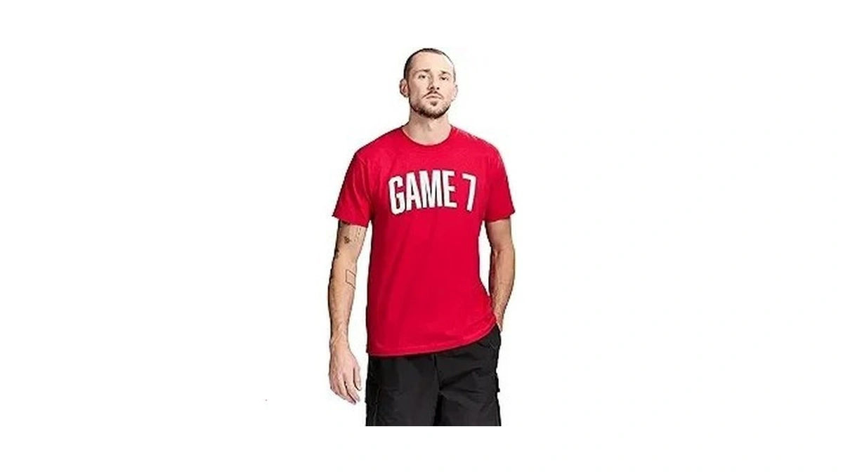 Game 7 Men's Short Sleeve Lightweight Graphic Logo Crew Neck