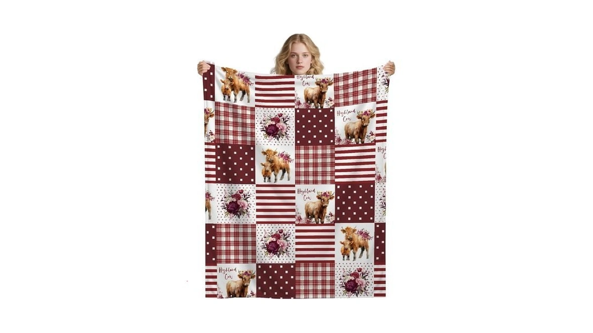Highland Cow Blanket - Ultra Soft,cozy,comfy,warm - Cute Cattle Flannel