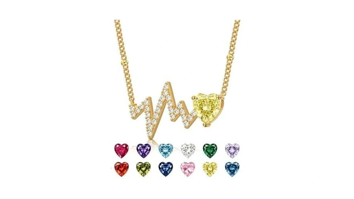 Helirose Heart Necklace For Women, Gold Necklace 18k Gold Plated,