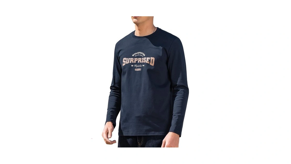 Zvx Men's Surprised T-shirts Heavyweight Long Sleeved Top For Men