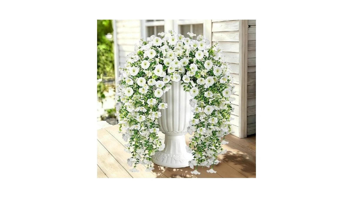 Julako Artificial Hanging Flowers For Outdoors, 2 Pcs 300 Blooms