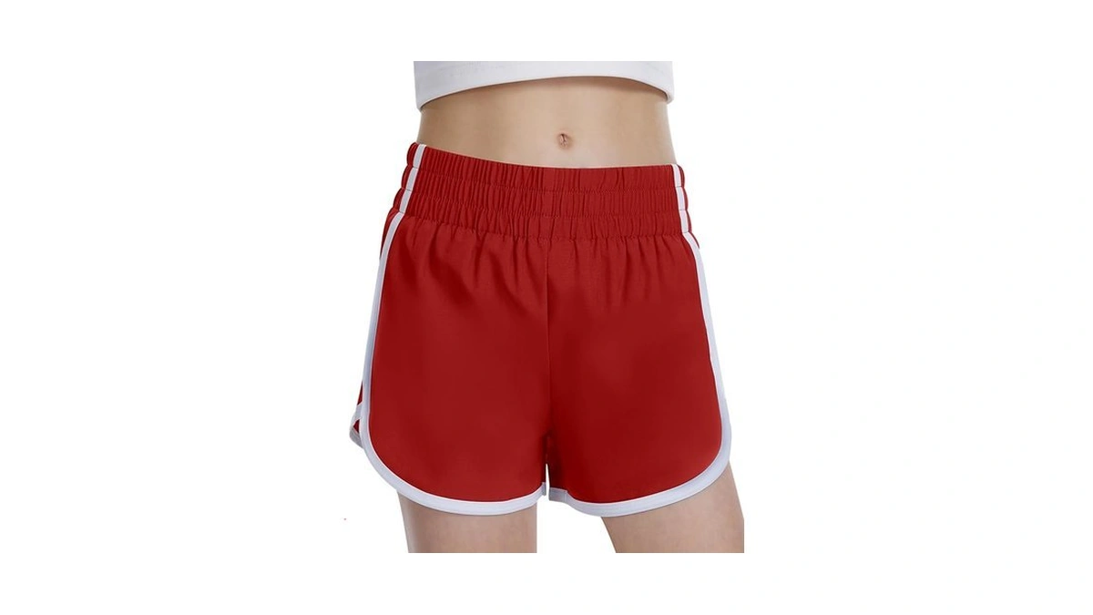Documo Girls Athletic Shorts High Waist Soccer Shorts For Kids