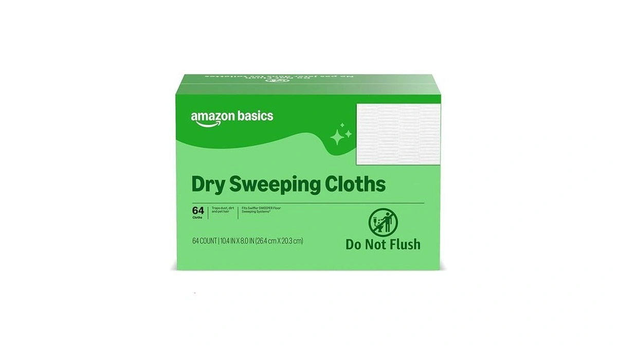 Amazon Basics Dry Sweeping Cloths For Floor Cleaning, Pet Hair,