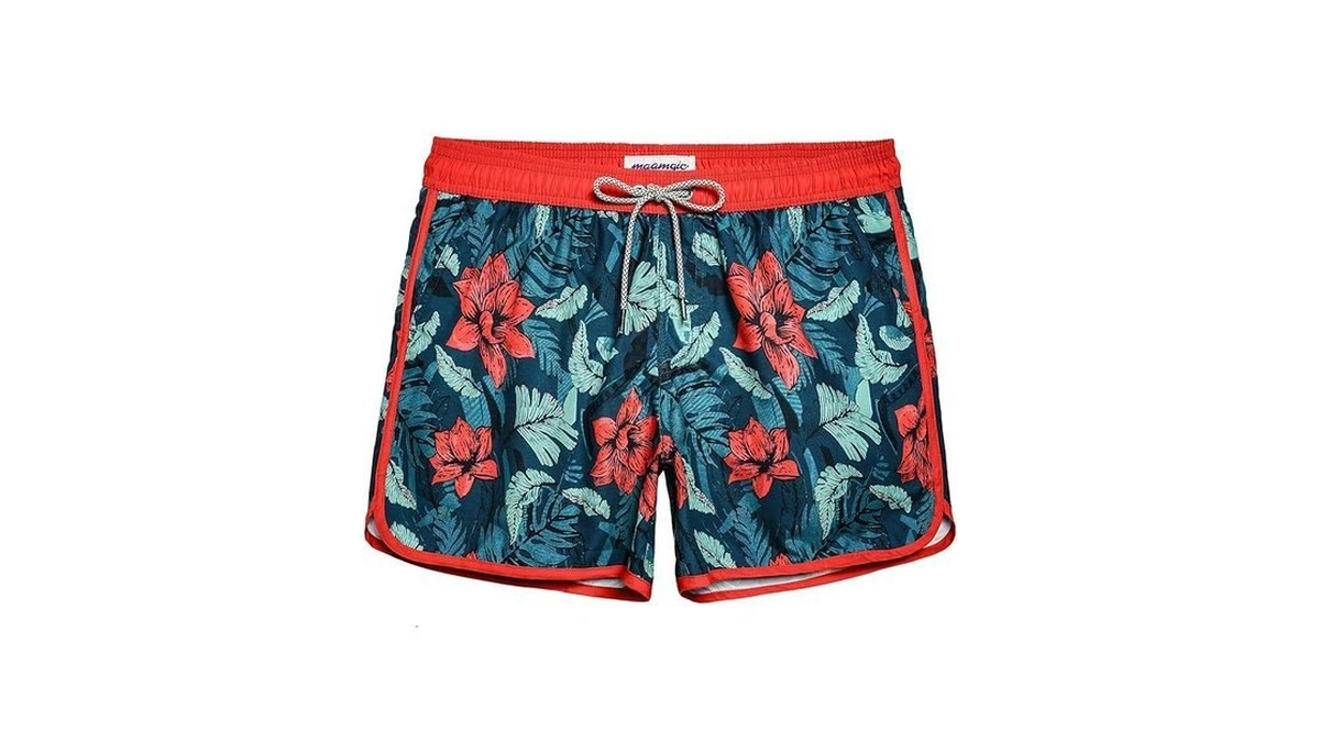 Maamgic Mens Short 80s 90s Vintage Swim Trunks With Mesh