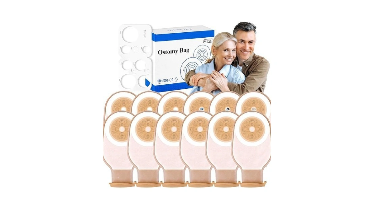 Closecret 60 Pcs Colostomy Bags, 15mm-65mm Ostomy Supplies, One-piece Ostomy