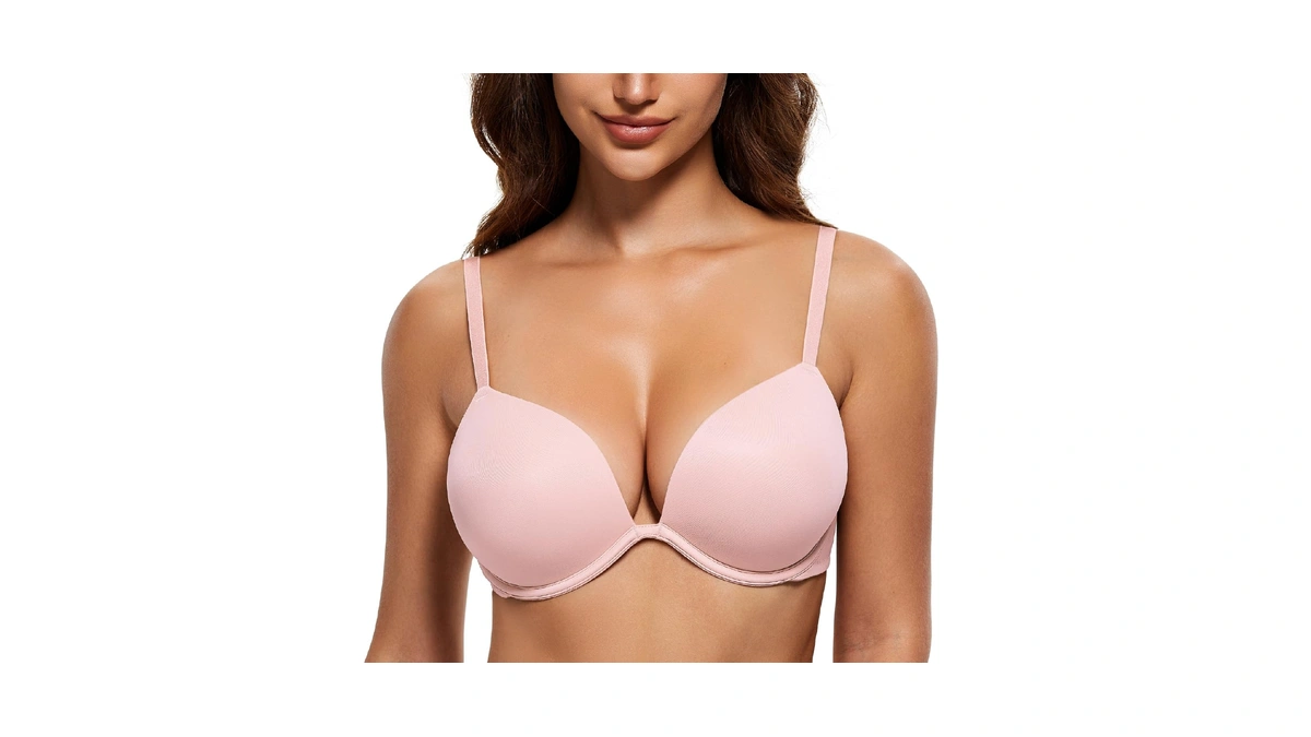 Wingslove Women's Push Up Bra Deep V Plunge Underwire T-shirt