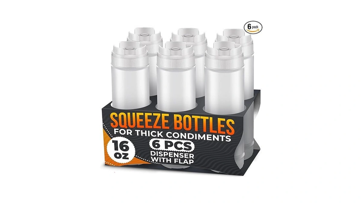 Set Of 6 Inverted Condiment Squeeze Bottles 16 Oz –