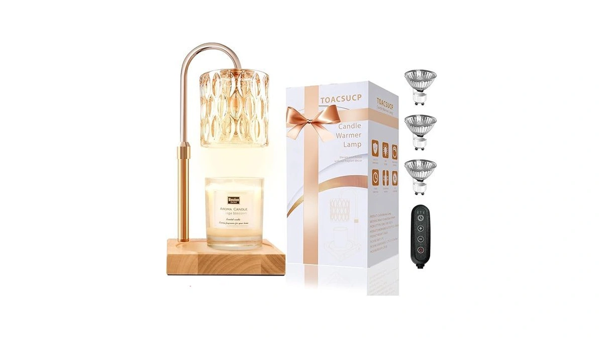 Candle Warmer Lamp With 3 Bulbs, Adjustable Height Dimmable Candle