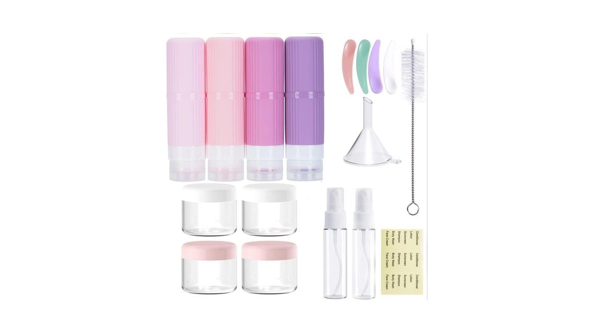 18 Packs Of Toiletries Travel Bottles, Tsa Approval Silicone Travel