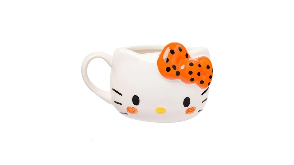 Silver Buffalo Sanrio Hello Kitty Halloween Orange And Black Bow