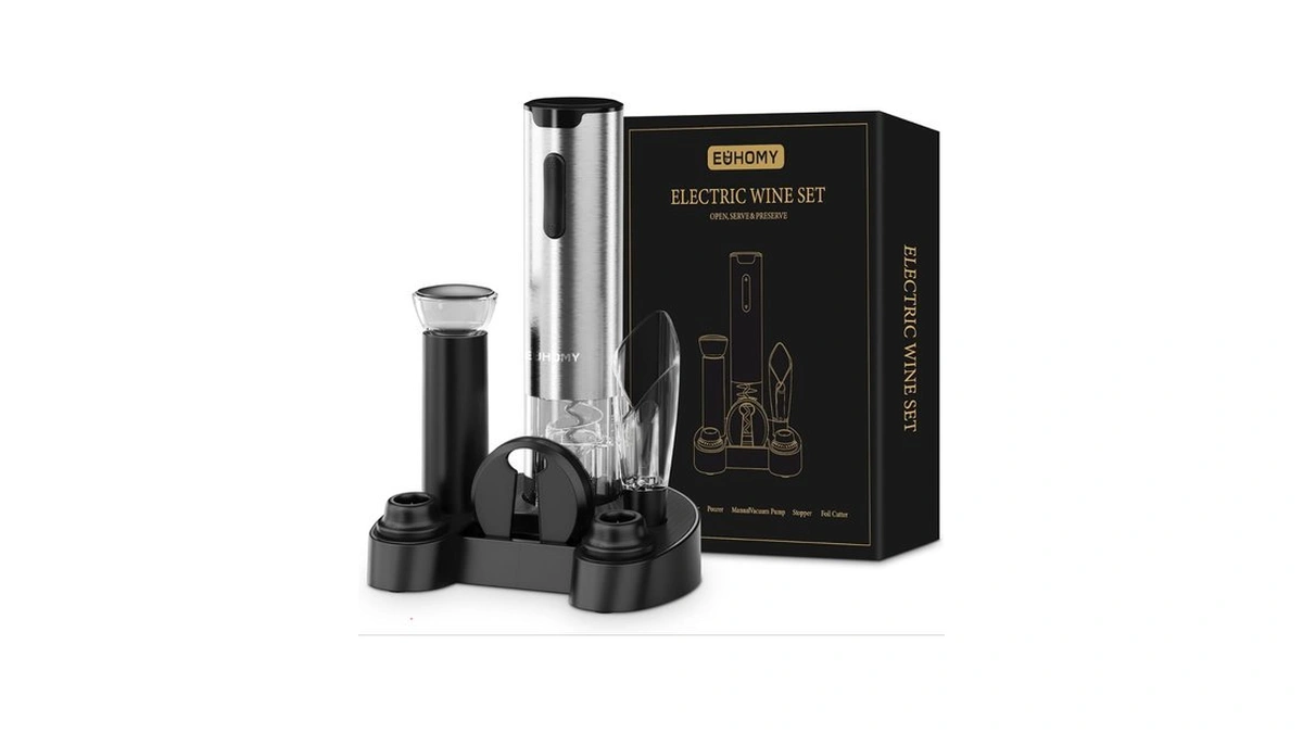 Euhomy Electric Wine Opener With Charging Base, Wine Aerator Pourer