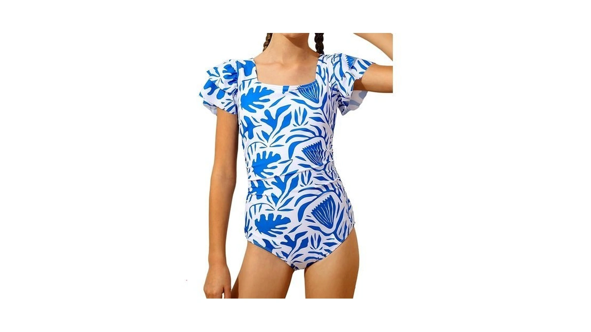 Amazon code: Zemoq Girls Ruffle Sleeve One Piece Swim