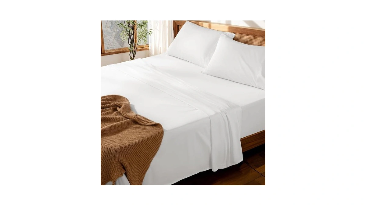 Lbro2m 100% Cotton Sheets Set Deep Pocket Up To 18"-24",