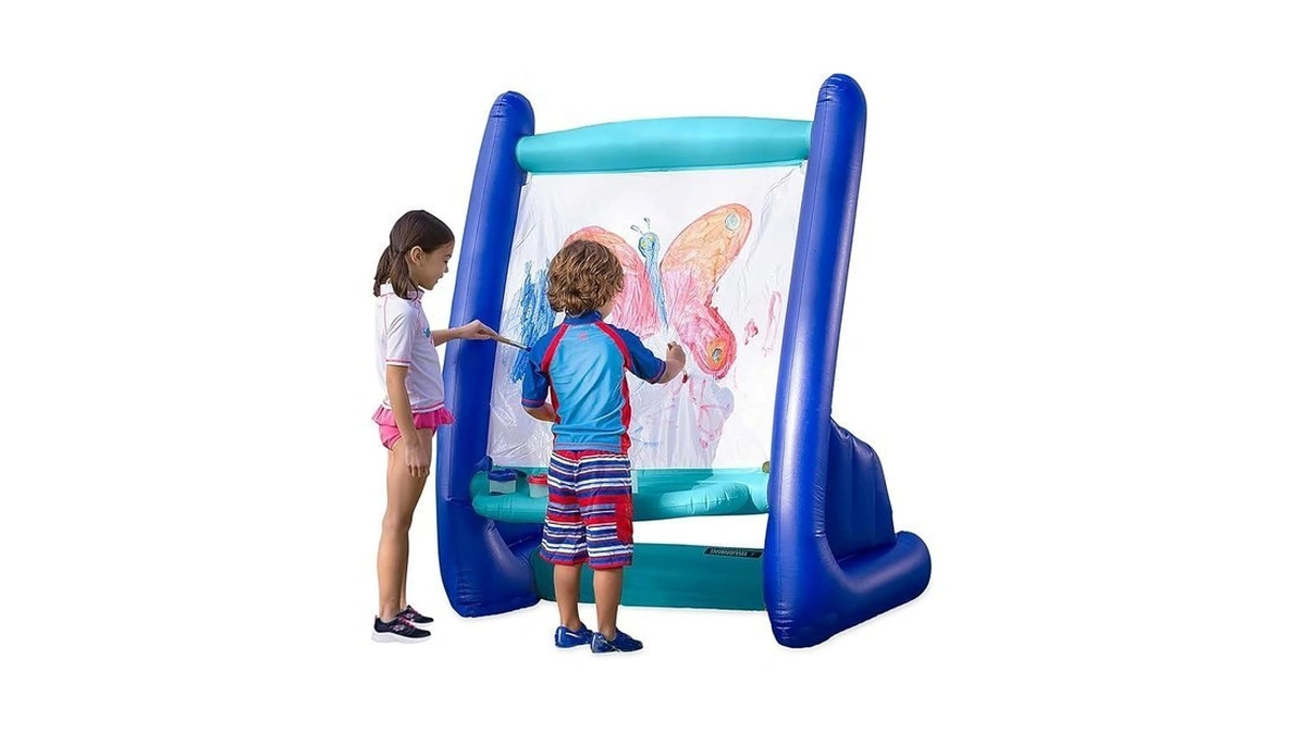 Hearthsong Inflatable Kids Art Easel, Outdoor & Indoor Paint Station,